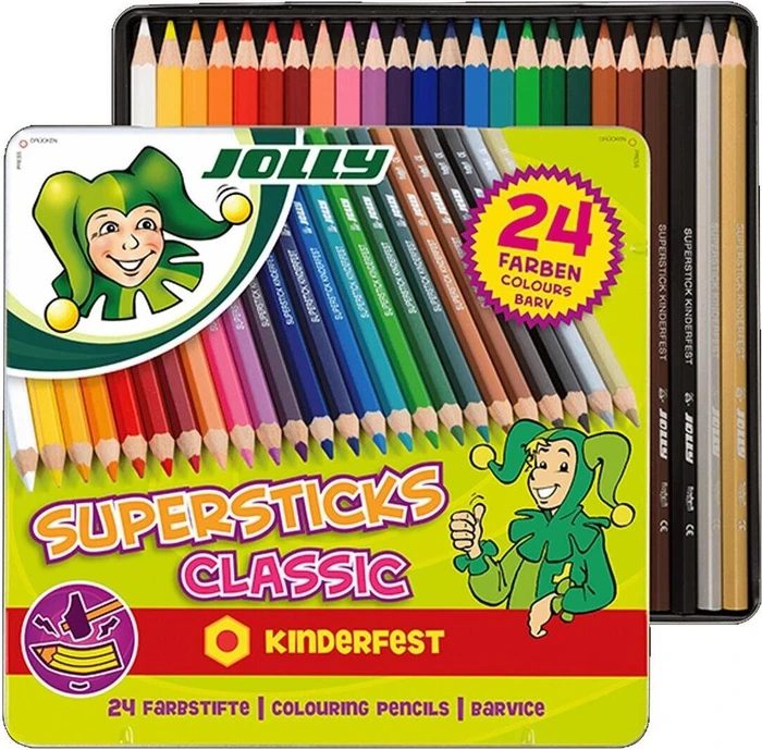 Jolly Supersticks Classics Buntstift sortiert, Etui, 24er-Set