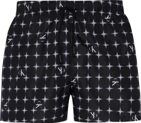 Calvin Klein Monogram Short Badeshorts diffused logo/grid black aop (Herren)
