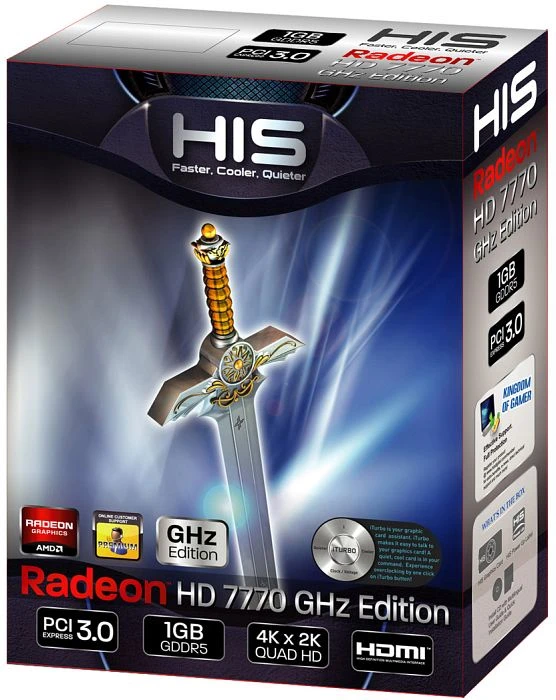 HIS Radeon HD 7770 GHz Edition iCooler, 1GB GDDR5, VGA, DVI, HDMI