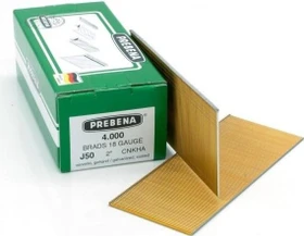 Prebena Typ J Stauchkopf Tacker-Nägel verzinkt geharzt, 50x1.25mm, 4000 Stück