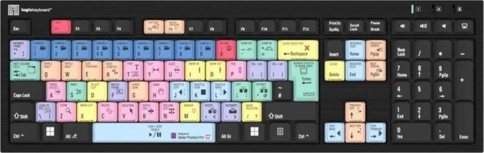 LogicKeyboard Nero Slim Line Adobe Premiere Pro CC PC, USB, UK