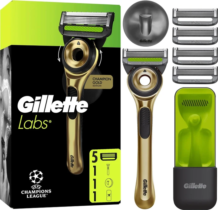 Gillette Labs Champion Gold Edition Rasierer + 5 Wechselklingen