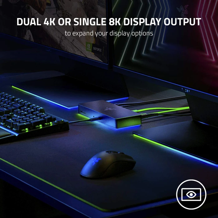 Razer Thunderbolt 4 Dock Chroma, schwarz, UK, Thunderbolt 4 [Buchse]