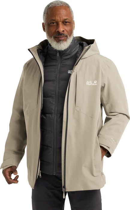 Jack Wolfskin Icecape 3in1 Down Funktionsjacke linen (Herren)
