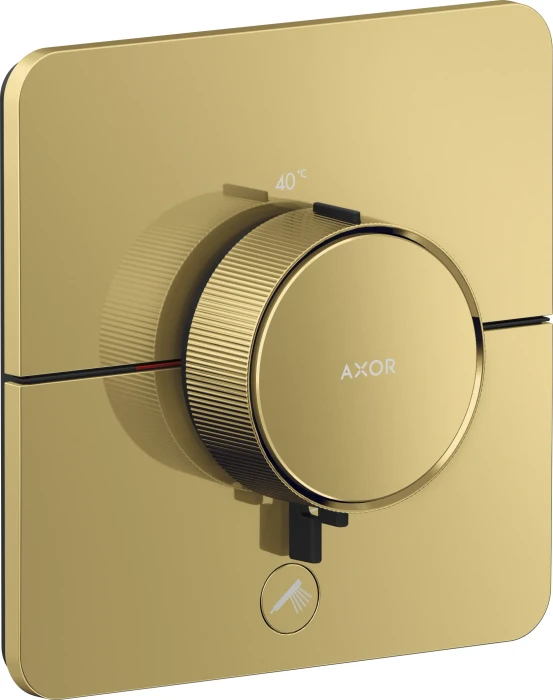 Hansgrohe Axor ShowerSelect ID softsquare Thermostat für 1 Verbraucher und einen zusätzlichen Abgang polished gold optic