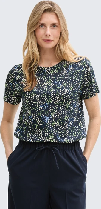 Tom Tailor Print T-Shirt kurzarm multicolor navy dot structure (Damen)