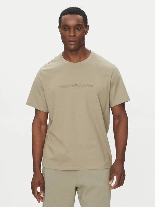 Michael Kors Logo-Prägung T-Shirt kurzarm beige (Herren)