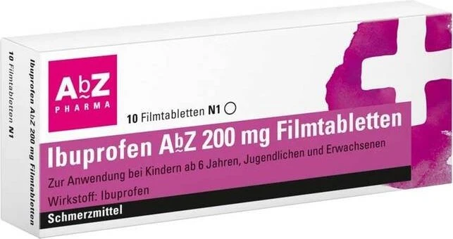 AbZ Ibuprofen 200mg Filmtabletten, 10 Stück