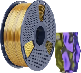 Sunlu Silk PLA+ Tri-Color Black Gold Purple, mehrfarbig, Spule, 1.75mm, 1.00kg