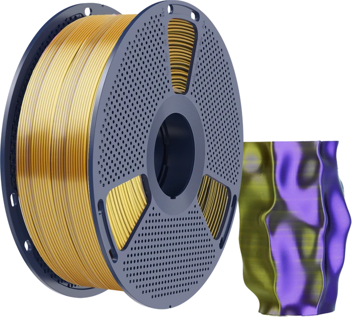 Sunlu Silk PLA+ Tri-Color Black Gold Purple, mehrfarbig, Spule, 1.75mm, 1.00kg