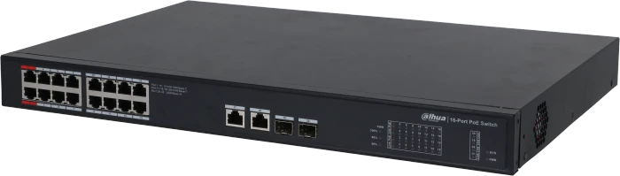Dahua PFS32 Rackmount Gigabit Switch, 16x RJ-45, 2x RJ-45/SFP, 190W PoE++