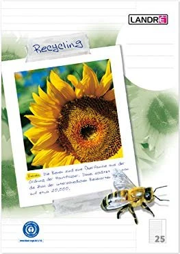 Landré Recycling Schulheft, A4, Lineatur 25, 16 Blatt