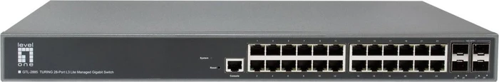 LevelOne GTL Turing Rackmount Gigabit Managed Switch, 24x RJ-45, 4x SFP+