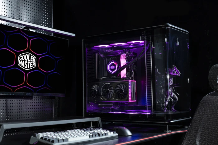 Cooler Master MasterFrame 360 Panorama, schwarz, Glasfenster