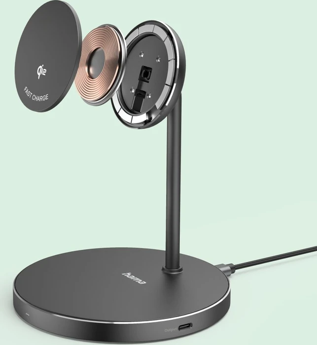 Hama Wireless Charger Qi2 15 W kabelloses Smartphone-Ladepad schwarz