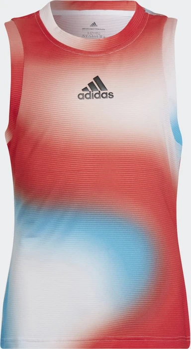 adidas Melbourne Tennis Match Funktionsshirt ärmellos white/vivid red/sky rush (Junior)