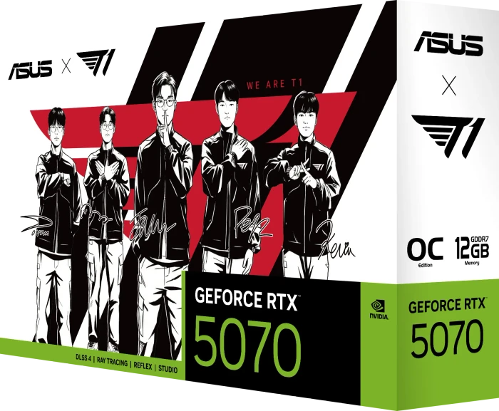 ASUS T1 GeForce RTX 5070 OC Edition, T1-RTX5070-O12G-GAMING, 12GB GDDR7, HDMI, 3x DP