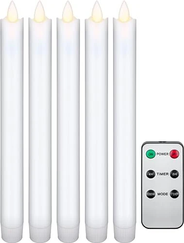 Wentronic goobay Echtwachskerzen weiß LED 5x warmweiß, 5 Stück