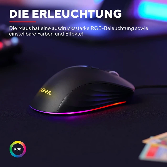 Trust Gaming GXT 924 YBAR+ Gaming Mouse schwarz, USB