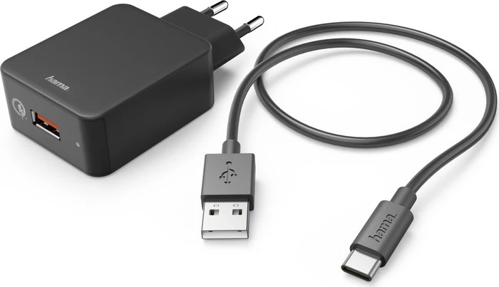 Hama Ladeset USB-C QC 3.0 + USB-C-Kabel 1.5m schwarz