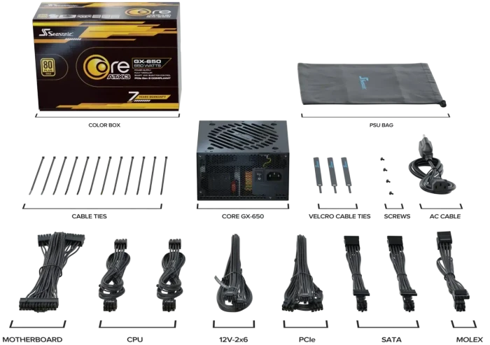 Seasonic Core GX ATX 3 (2024) GX-650 650W, ATX 3.1