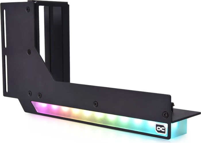 Alphacool Aurora Vertikale GPU Halterung, Riser Card, inkl. PCI-Slot Blende, gewinkelt, PCIe 3.0, 250mm