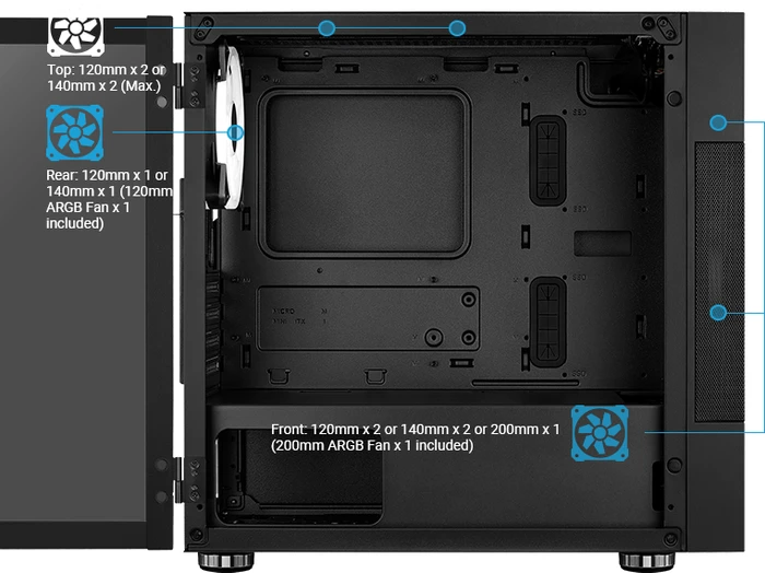 AeroCool Atomic, inkl. GPU-Halterung, Glasfenster