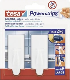 tesa Powerstrips Haken large Trend weiß, 2 Stück