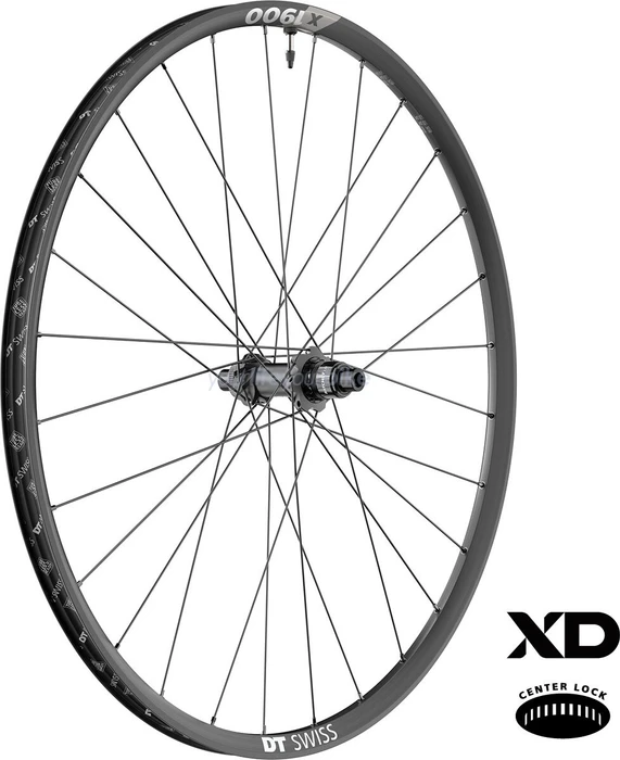 DT Swiss X 1900 Spline 28H 19.5mm/25mm 29" 12x142 TA SRAM XD Centerlock Disc Hinterlaufrad schwarz