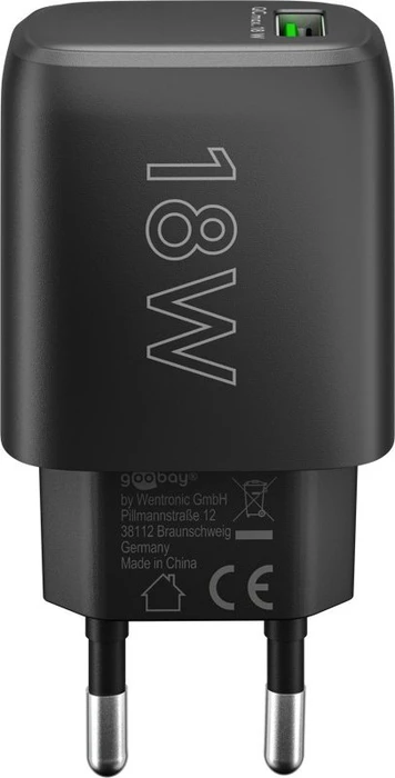 Wentronic Goobay USB-A QC Schnellladegerät 18W schwarz