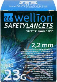 Wellion SafetyLancets 23G Lanzetten, 100 Stück