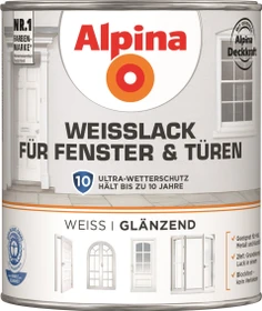 Alpina Farben Weißlack Fenster & Türen glänzend weiß, 750ml