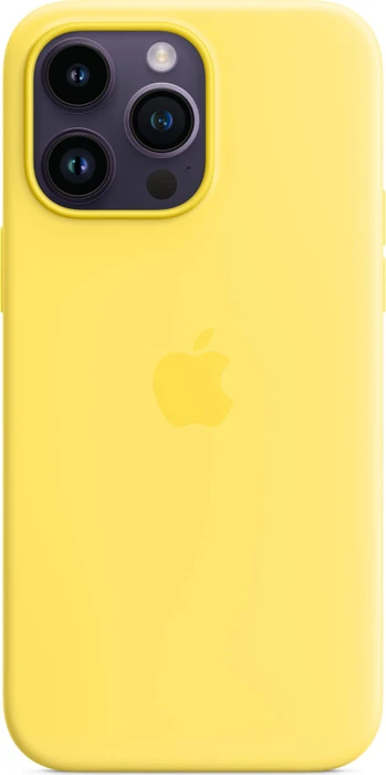 Apple Silikon Case mit MagSafe für iPhone 14 Pro Max kanariengelb
