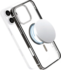 ISY MagISY Clear Metal Backcover für Apple iPhone 16 Pro Max transparent/silber