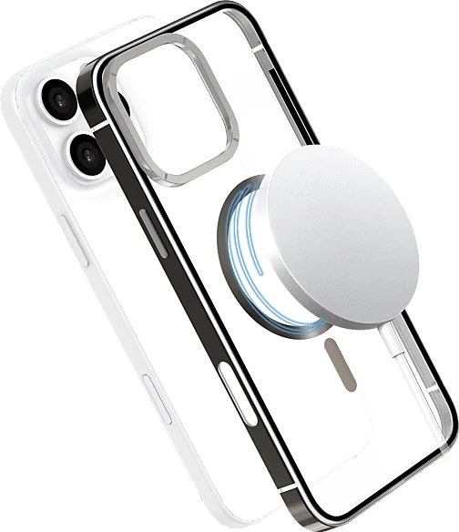 ISY MagISY Clear Metal Backcover für Apple iPhone 16 Pro Max transparent/silber