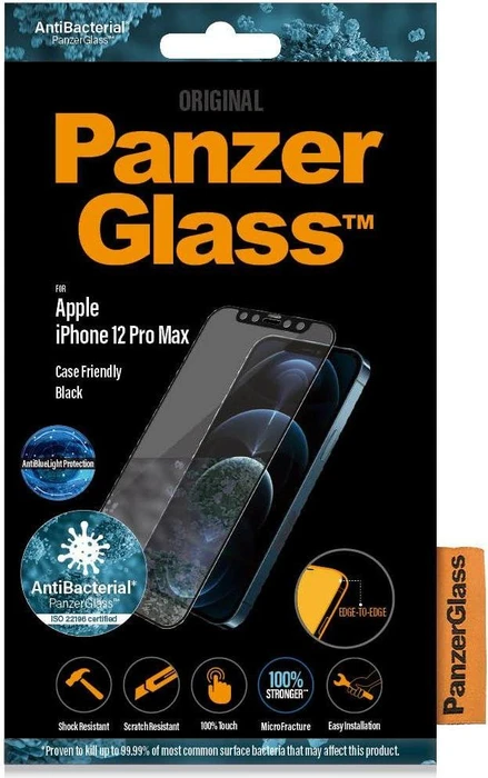 PanzerGlass Edge-to-Edge Case Friendly & Anti-Bluelight für Apple iPhone 12 Pro Max schwarz