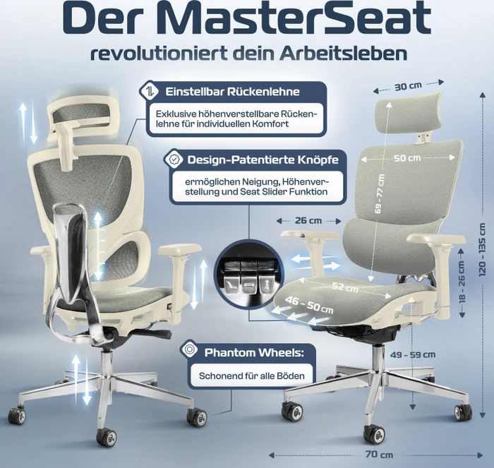 Clouvou MasterSeat Bürostuhl, weiß