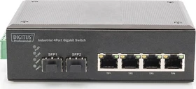 Digitus Professional DN-651 Industrial Railmount Gigabit Switch, 4x RJ-45, 2x SFP