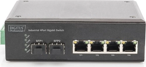 Digitus Professional DN-651 Industrial Railmount Gigabit Switch, 4x RJ-45, 2x SFP