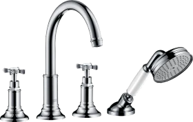 Hansgrohe Axor Montreux 4-Loch Fliesenrandarmatur mit Kreuzgriffen chrom