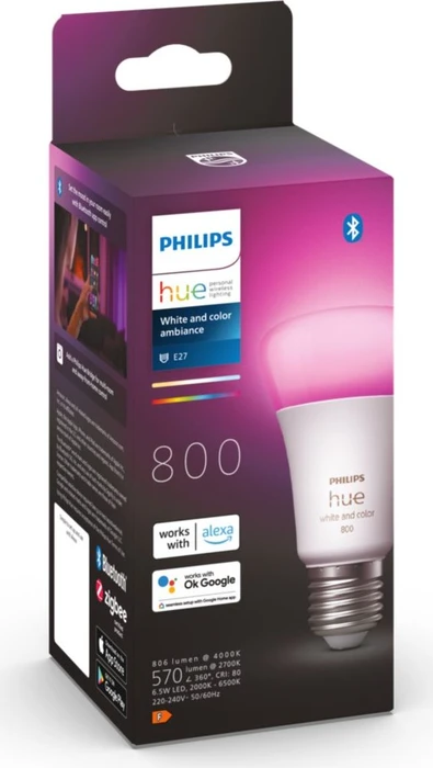 Philips Hue White and Color Ambiance 800 LED-Bulb E27 6.5W