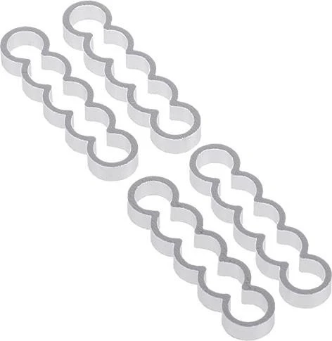 Alphacool Eiskamm Alu X5 Flat Kabelkamm 4mm, silber, 4er-Pack