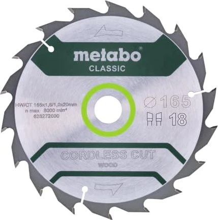 Metabo Precision Cut Kreissägeblatt 18Z, 165x1.2x20mm, 1 Stück