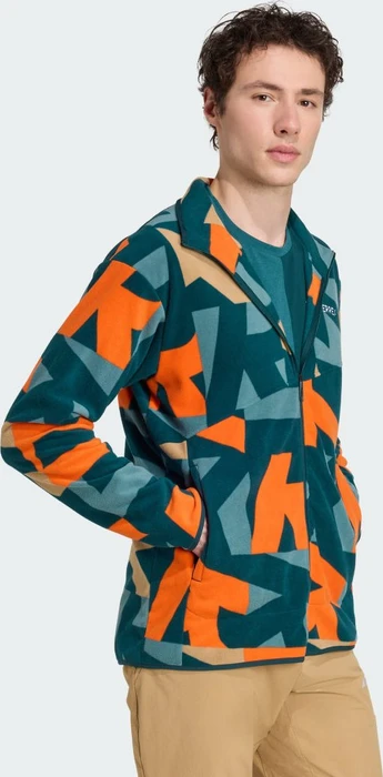 adidas Terrex Multi Printed Fleece Jacke aurora ivy/semi impact orange (Herren)