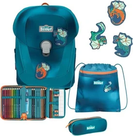 Scout Sunny II Exklusiv Superflash Seadragon Schultaschen-Set, 4-tlg.