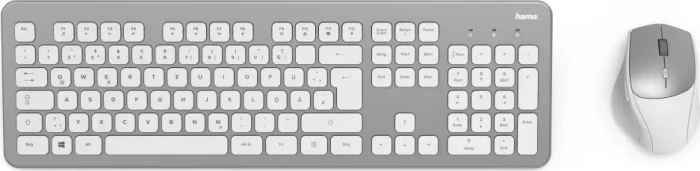 Hama KMW-700 Funk Tastatur und Maus Set, silber/weiß, USB, DE