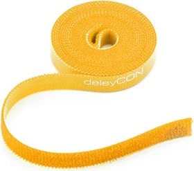 deleyCON Klett-Kabelbinder, 10mm, 2m, gelb