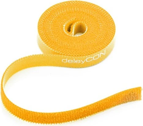 deleyCON Klett-Kabelbinder, 10mm, 2m, gelb