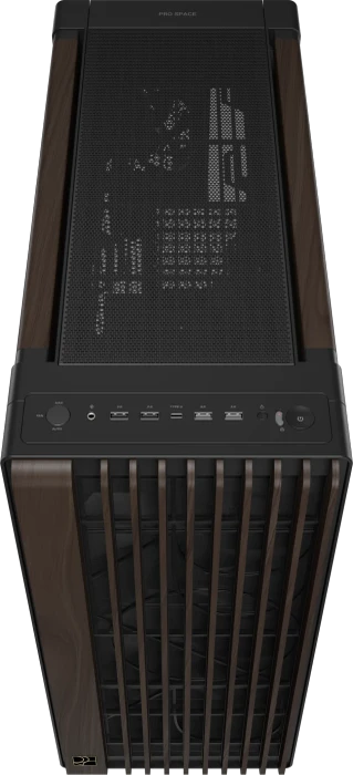 ASUS ProArt PA602 Wood Edition Modern Black, schwarz/braun, Tempered Glass Panel, Glasfenster