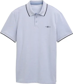 Tom Tailor Piqué mit Stretch Poloshirt kurzarm dove blue white two tone pique (Herren)